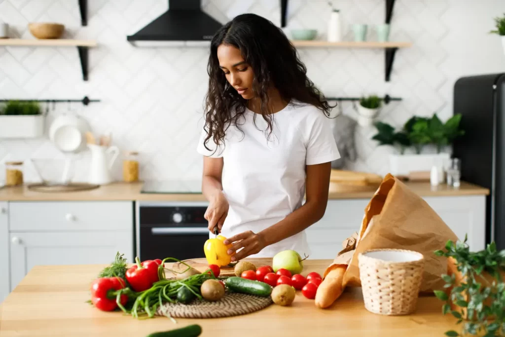 Woman Preparing Meal